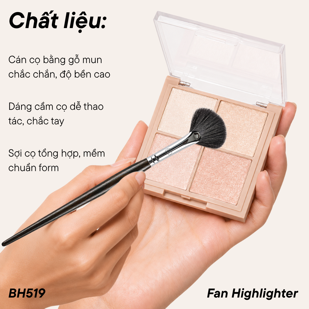 Cọ Highlight Hình Quạt BH Cosmetics Fan Highlighter Brush BH519